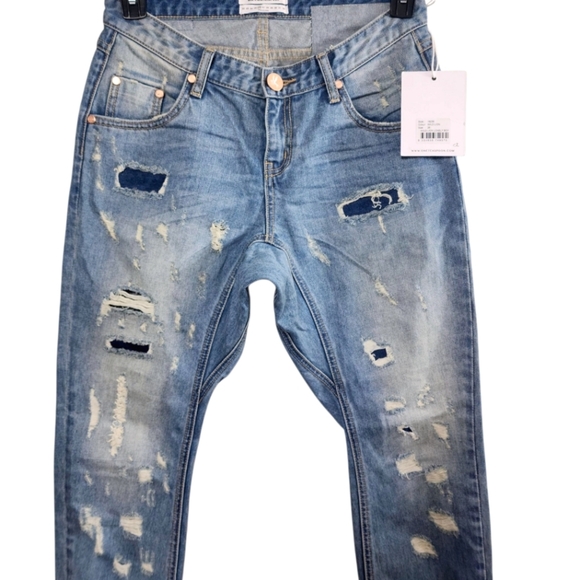New One Teaspoon Distressed Lonely Boy Cropped Jeans - Picture 7 of 10